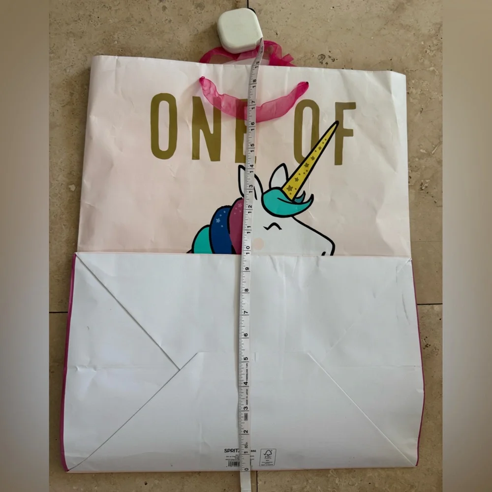 Extra large unicorn gift bag pink
